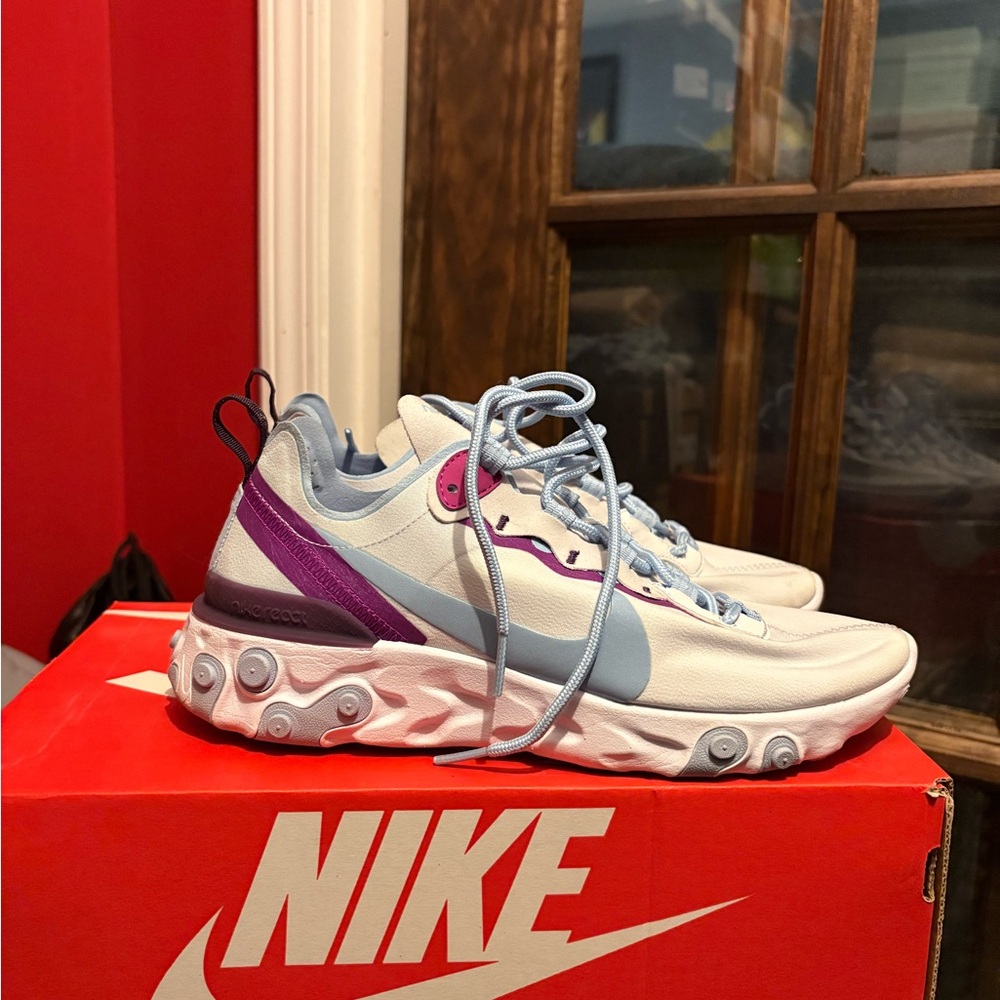 Nike React Element 55 Sneakers - White and Purple